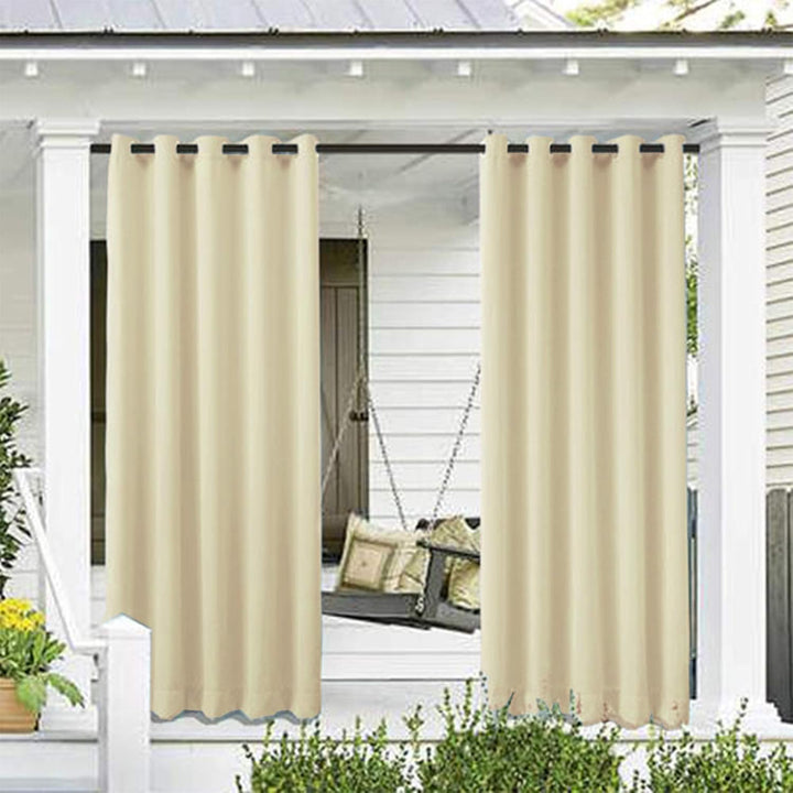 ele ELEOPTION Outdoor Vorhänge Wasserabweisend, UV Schutz Outdoor Vorhang mit Ösen,Winddicht Blickdi
