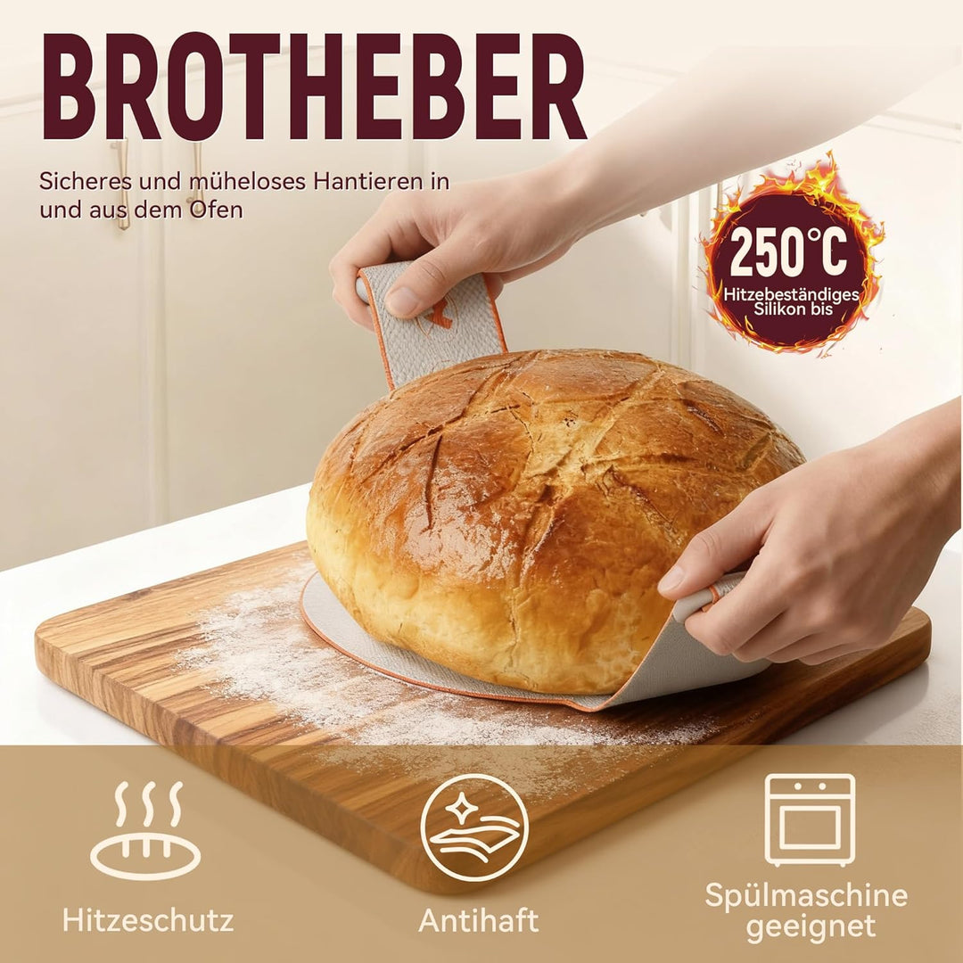 Brot Gärkorb Sauerteig Starter Set,25 cm & 23 cm Proofing Basket Bread Baking with Sourdough Starter