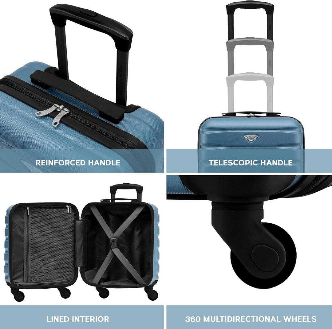 Flight Knight Leichtes, starres ABS-Handgepack mit 4 Radern, zugelassen fur uber 100 Fluggesellschaf