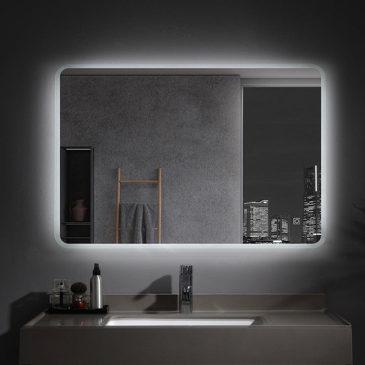 MEESALISA Badspiegel 120x70 cm mit Beleuchtung Badezimmer grosser Wandspiegel Led Spiegel mit Touch