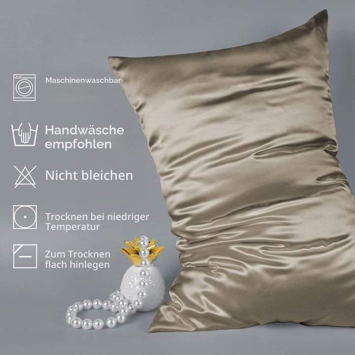 LULUSILK Kissenbezug für Haare und Haut, 100 % reine Seide, 16 Momme mit verdecktem Reissverschluss,