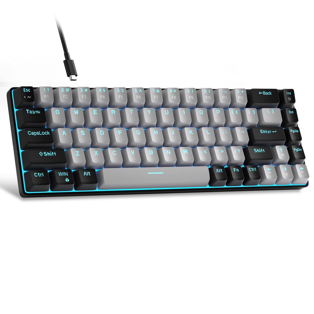 MageGee MK-Box Tragbare 60% mechanische Gaming-Tastatur, LED-Hintergrundbeleuchtung, kompakte 68 Tas