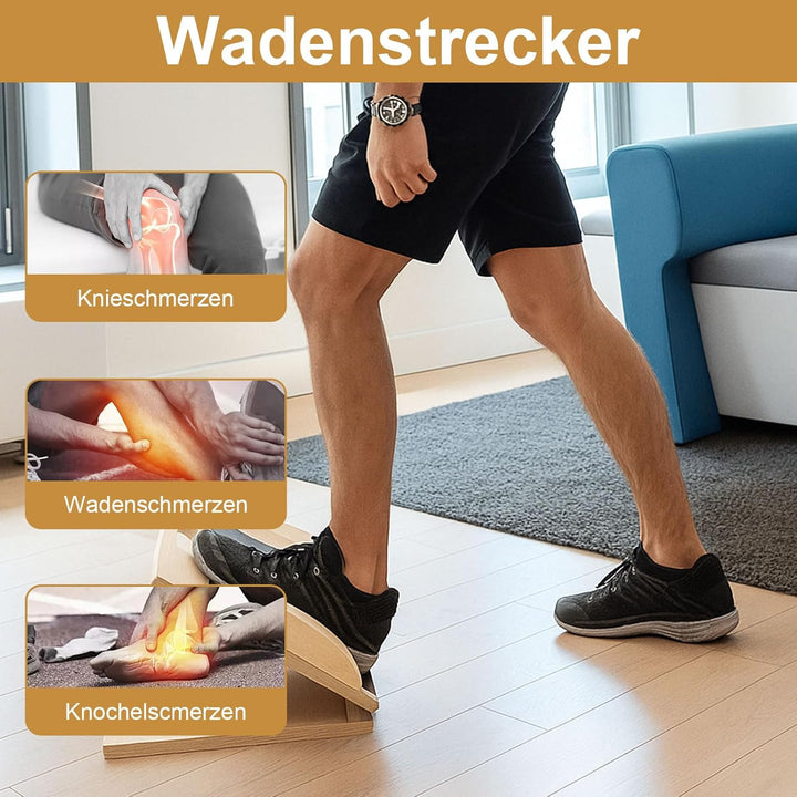 Wadendehner Holz, Verstellbares Slant Board 25°-40°, Rutschfestes Schrägbrett aus Holz für Dehnübung