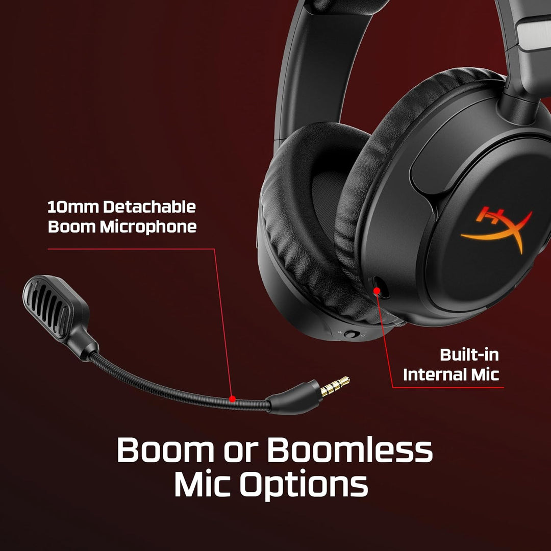 HyperX Cloud Flight 2 – Kabelloses Gaming-Headset, RGB-Lichter, 100 Stunden Akku, Dual Wireless 2,4