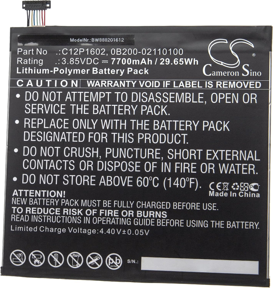 vhbw Akku kompatibel mit Asus ZenScreen MB16AHP, MB16AP, XG17AHP, XG17AHPE Tablet Pad (7700mAh, 3,85