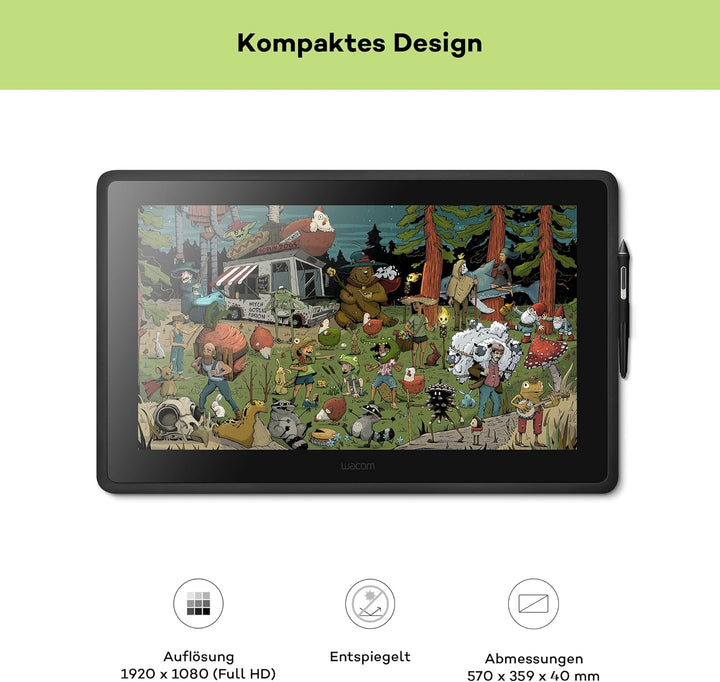 Wacom Cintiq 22 Kreativ-Stift-Display Tablet (mit Standfuss, zum Illustrieren & Zeichnen direkt auf