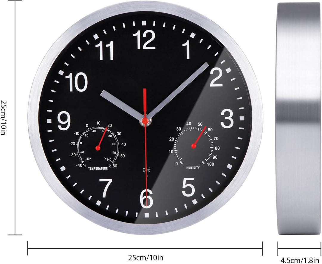 25cm Funkuhr Wanduhr Ohne TickgeräUsche Lautlos Quarz Batterie Betriebene Gross Wanduhr Einfach zu L