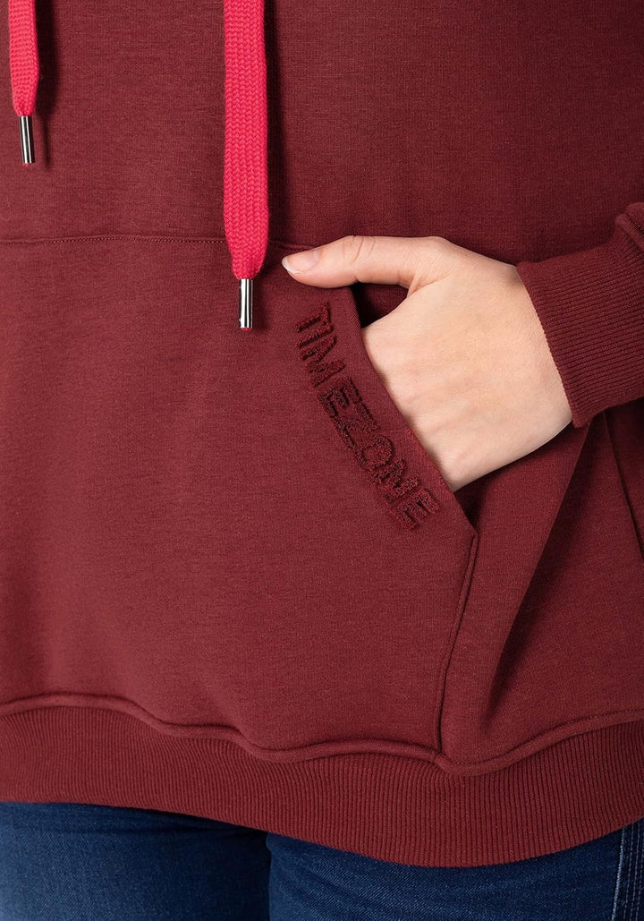 Timezone Damen Sporty Hoodie Kapuzenpullover XS Barolo Red, XS Barolo Red