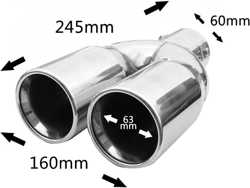Doppel Auspuffblende Endrohr Auspuff Universell Schalldampf Doppelendrohr Sport Sportauspuff Blende