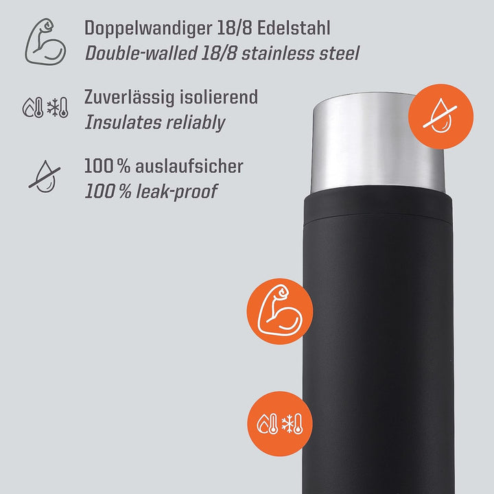 Esbit Thermoflasche Sculptor - Isolierte Flasche aus Edelstahl für warme und kalte Getränke – 500 ml