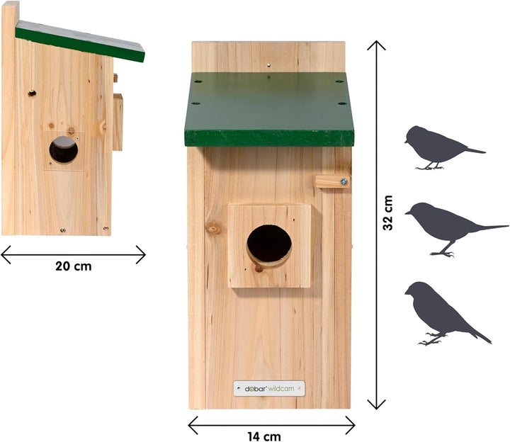 Luxus-VOGELHAUS Nistkasten Eazy mit WiFi Kamera und Solar Panel - Vogelbeobachtung mit Nisthilfe aus