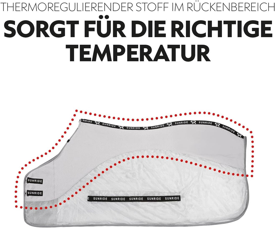 SUNRIDE Transportdecke/Fliegendecke Dubai inkl. abnehmbarem Halsteil - für Pferde - mit Bauchlatz un