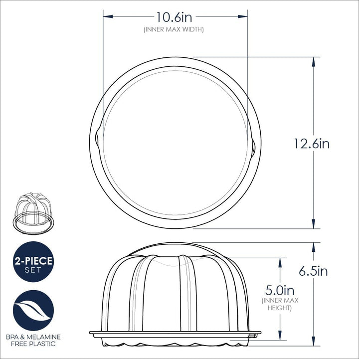 Nordic Ware Kuchencontainer, Kunststoff, Transparent, 33cm Gugelhupf durchscheinende Kuppel Kuchenha