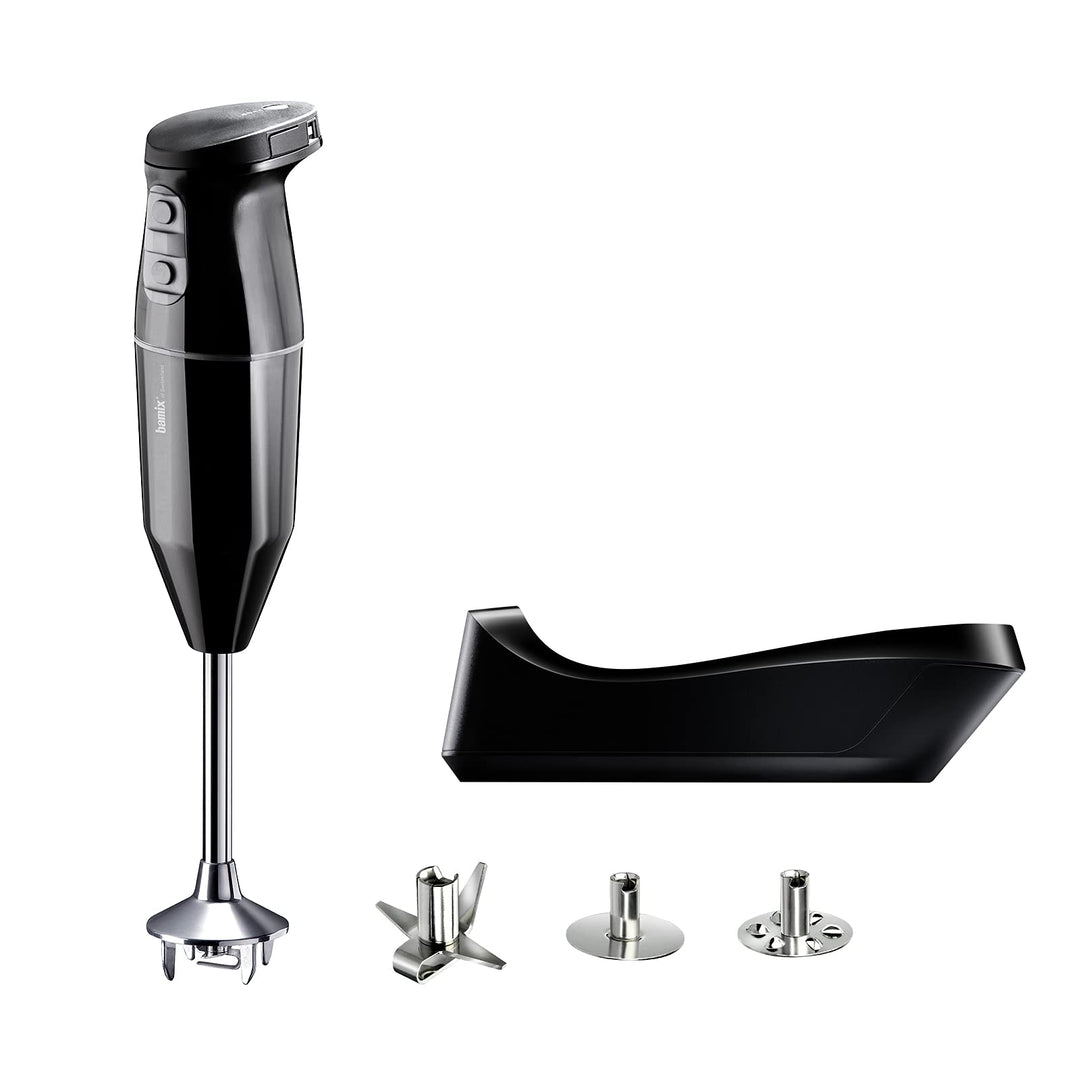 bamix Stabmixer Set cordless kabellos, inkl. Ladestation, Multimesser, Quirl, Schlagscheibe aus Edel