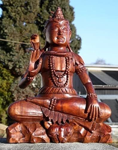 Super schöner 40 cm Shiva Buddha Meditation Holz Budda Feng Shui BSHIVA40