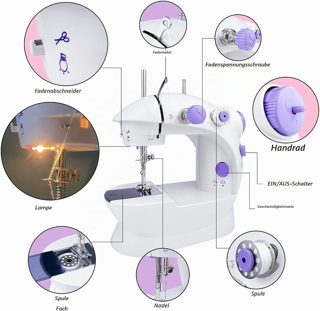 Easy Sewing Machine for Beginner Kid, Electric Portable Sewing Machine Lightweight, Small Household