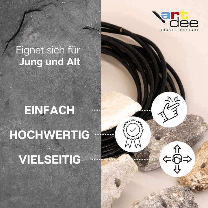 Speckstein Amulettsteine mit Loch und Lederband (12 Stück) – handgefertigte Schmuckanhänger aus Spec