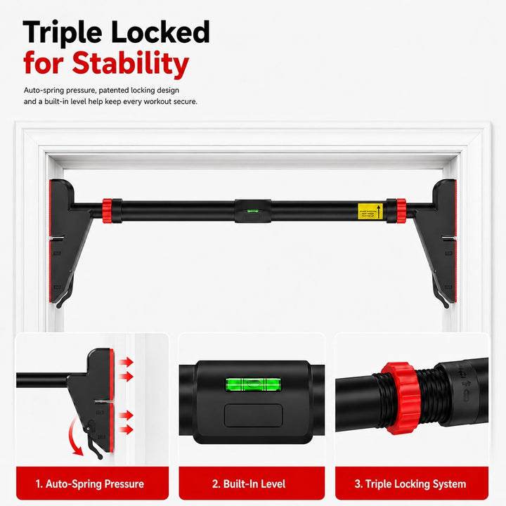 Klimmzugstange Türrahmen Ohne Schrauben, Verstellbare Pull Up Bar 30''-37'' für Tür & Wand, Tragkraf
