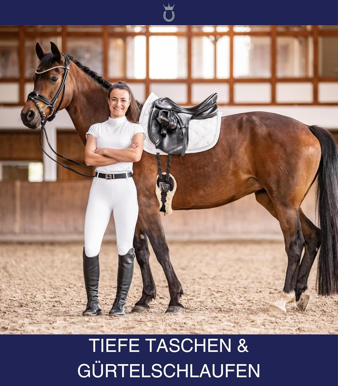 Reitleggings Damen & Mädchen (Gr. XXS-XL) - Silikon Vollbesatz - Bequeme Highwaist Reithose - Mit Ha