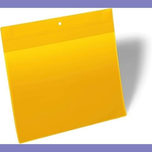 Durable Magnetische Kennzeichnungstasche Extra Stark A4 quer, Packung à 10 Stück, Gelb, 174804 A4 Qu