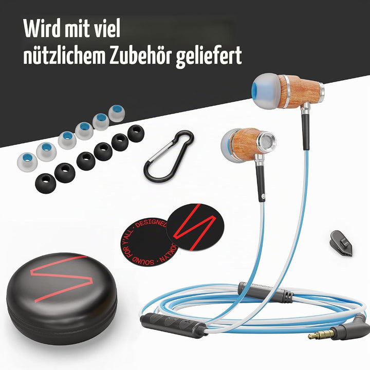 Symphonized® In Ear Kopfhörer mit Kabel und Mikrofon HD, Premium Noise Cancelling kopfhoerer In Ear,