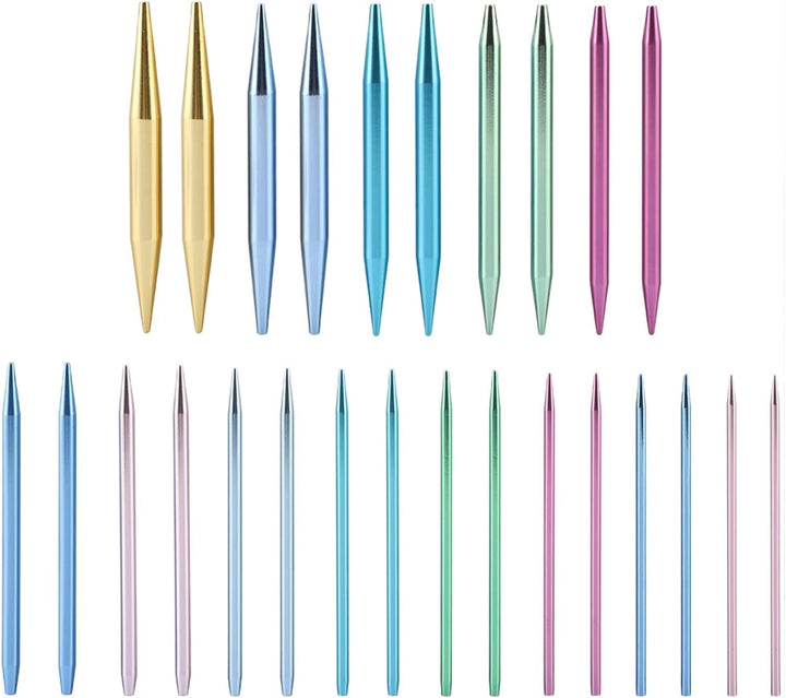 DEWIN Rundstricknadeln Ring Set,Rundstricknadel Sets Austauschbare Rundstricknadel aus Aluminium mit