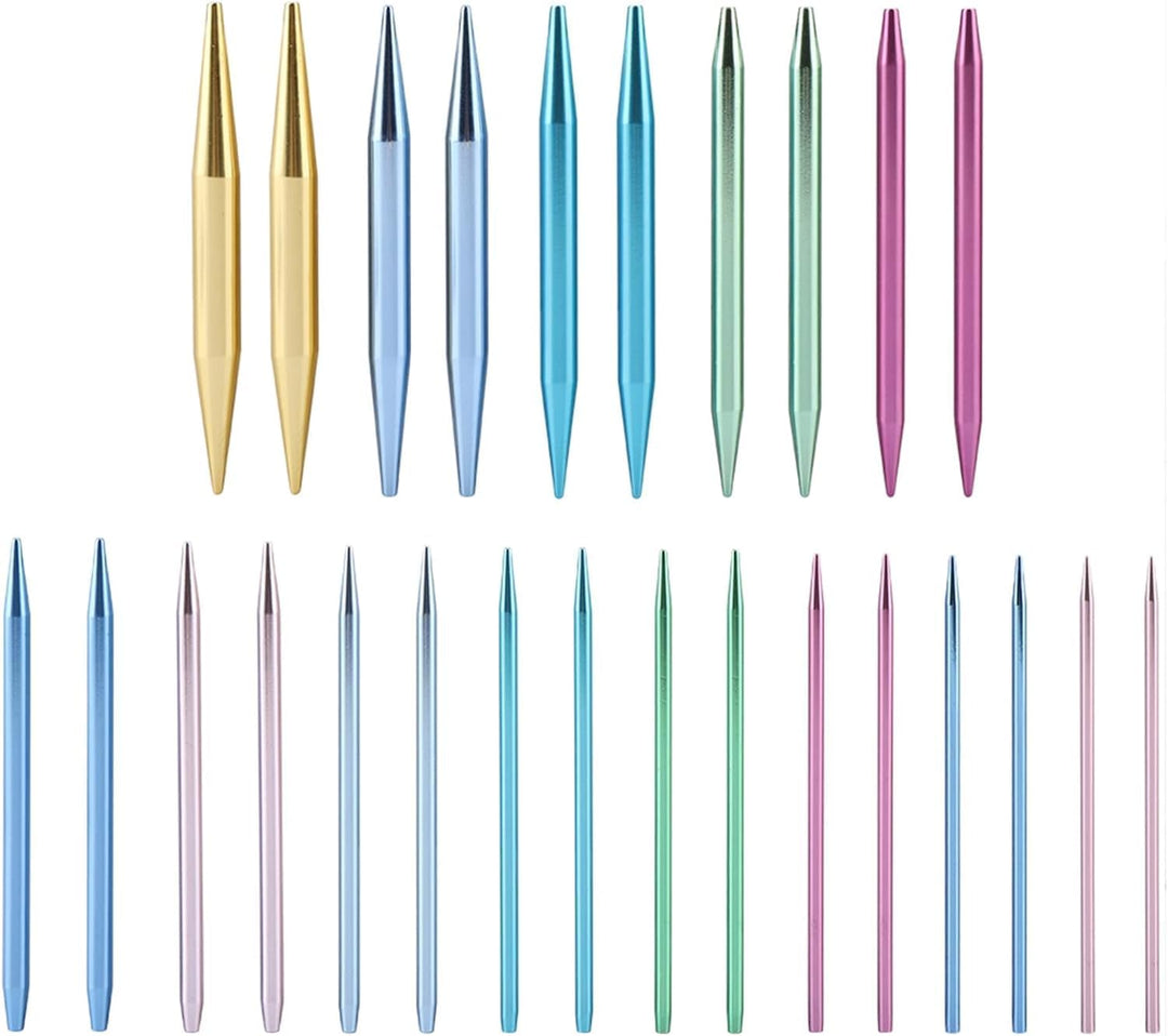 DEWIN Rundstricknadeln Ring Set,Rundstricknadel Sets Austauschbare Rundstricknadel aus Aluminium mit