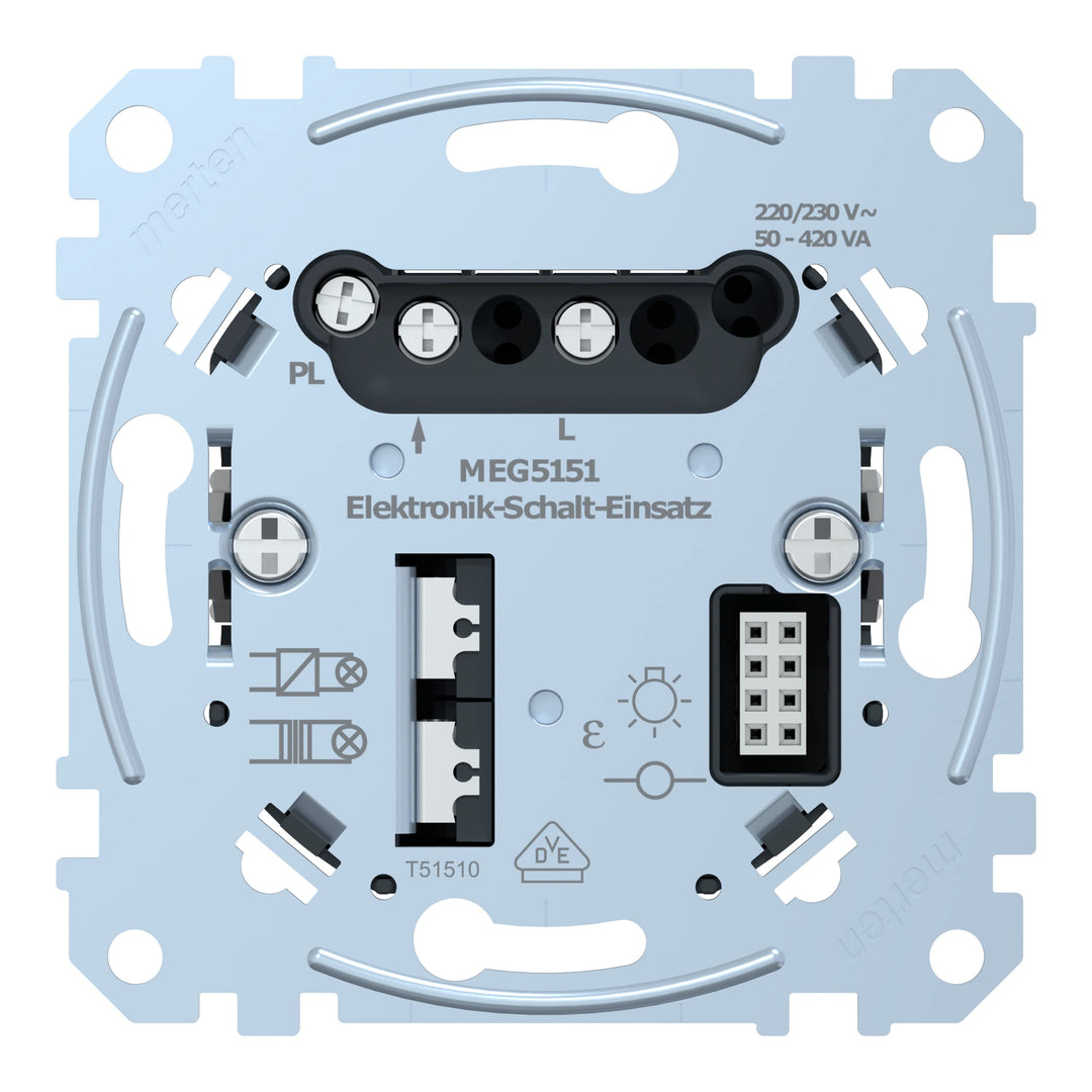 Schneider Electric Merten MEG5151-0000 Unterputz Elektronik Schalt Einsatz 1-fach 50-420 VA, für ohm