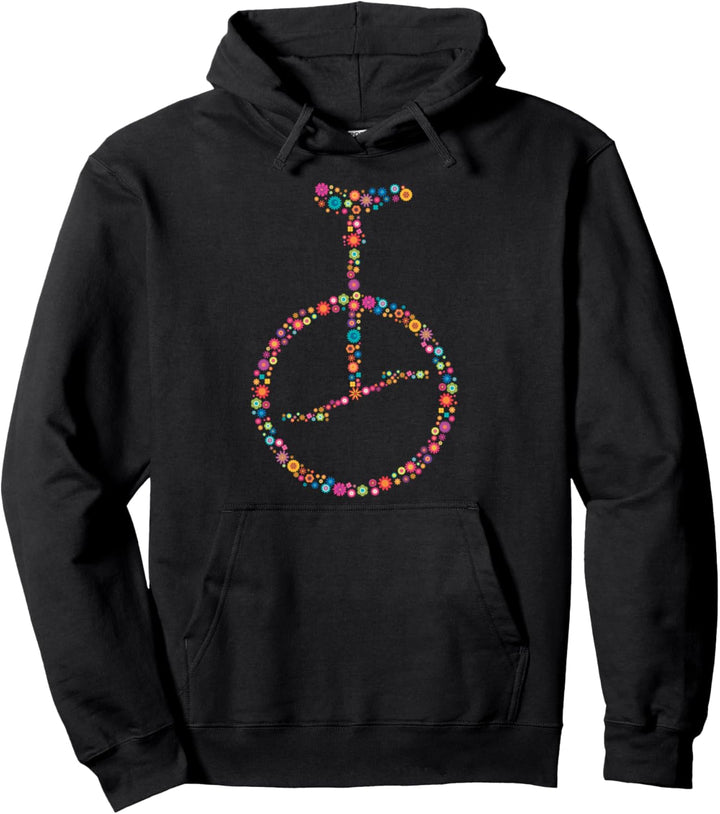 Einradfahrrad Einradfahrerin Blumen Einrad Pullover Hoodie