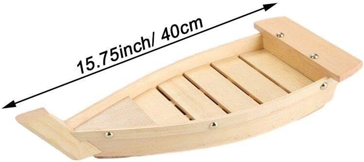 Haowul Holz Sushi -Boot, Das Grossgrösse Japanische Sashimi -Platte Japanische Küche Meeresfrüchte -