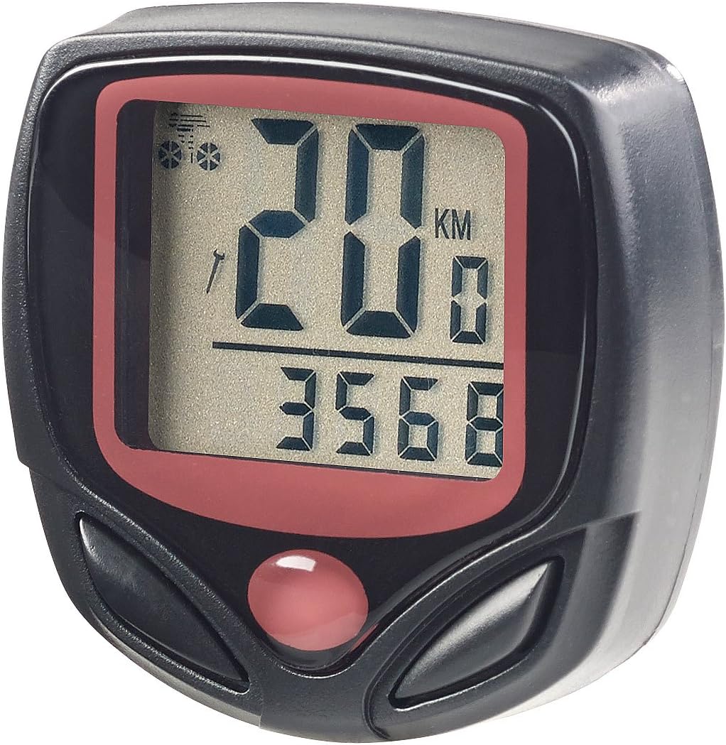 PEARL Sports Fahrradtachos: 2er-Set 15in1-Fahrrad-Computer mit LCD-Display &amp; Radsensor, IP44 (Kilome