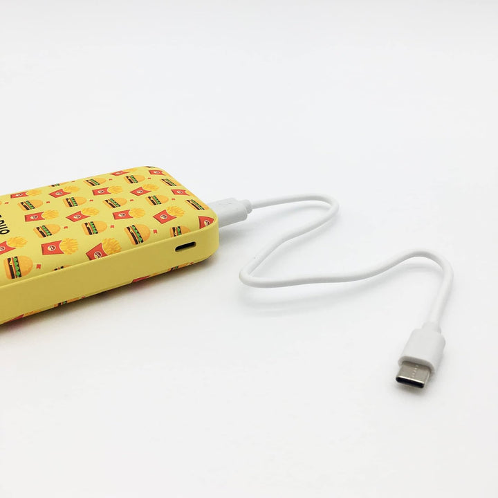 Wondee Power Bank, Slimmest USB 3A High Speed 10000 Ah Wondee Externer Akku Junk Food, tragbarer Akk