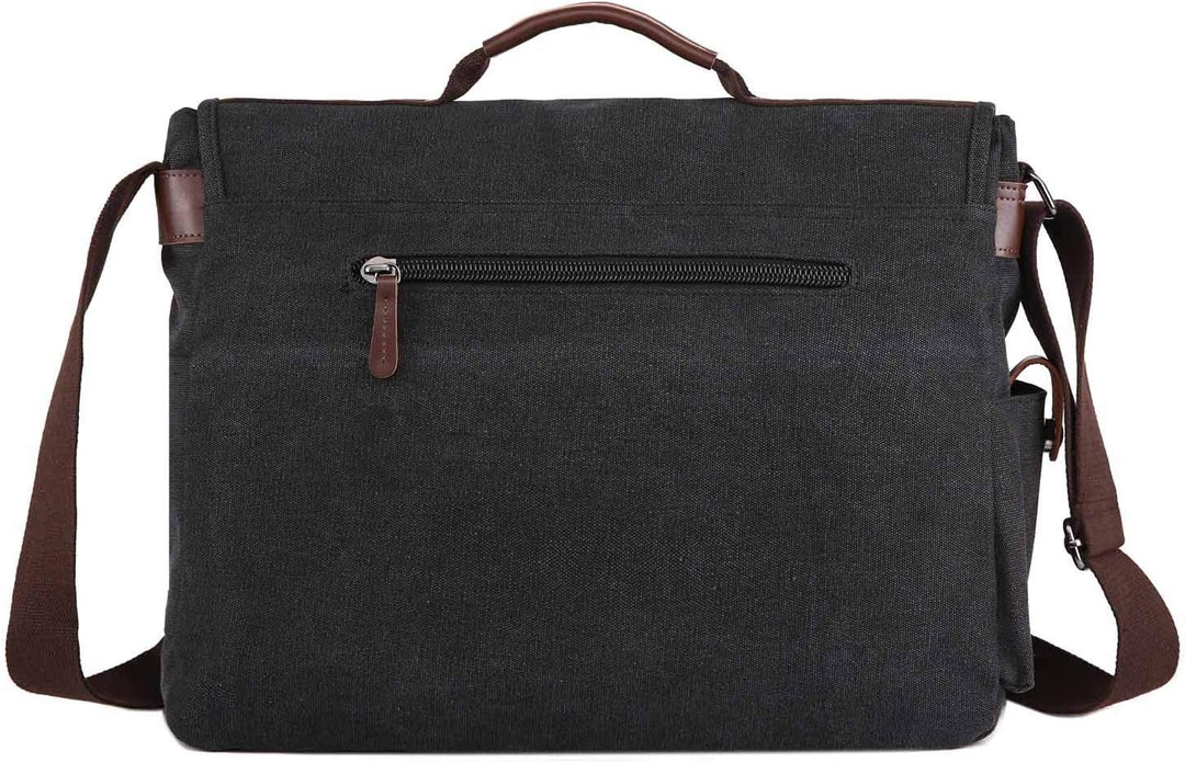 Neuleben Wasserdicht Laptoptasche für 15,6'' Laptop Vintage Schultertasche Umhängetasche Canvas Lede