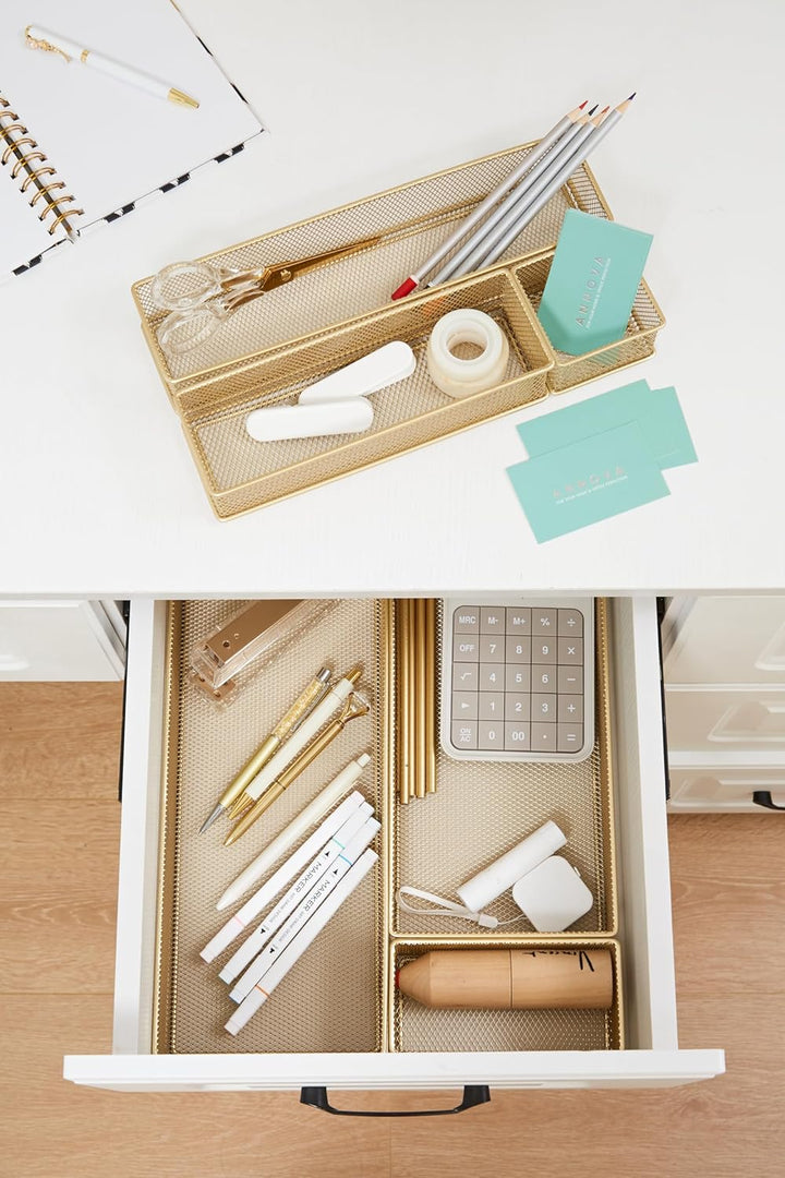 Annova Netz-Schubladenschrank und Regal, Organizer, Aufbewahrungskorb, für Schule, Büro, Zubehör, 2