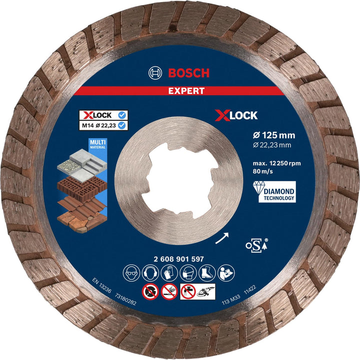 Bosch Accessories Bosch Professional 1x EXPERT MultiMaterial X-LOCK Turbo Diamanttrennscheiben (für