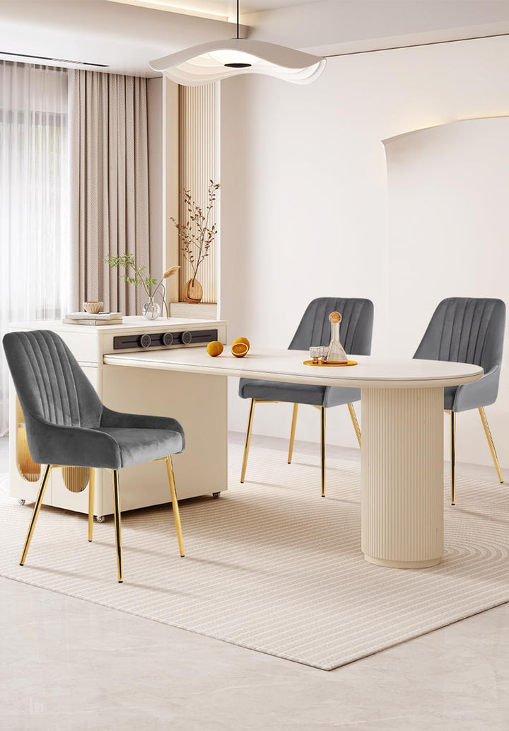 EsszimmerstüHle 2er Set, Moderne Samt-WohnzimmerstüHle, Polsterstuhl Esszimmer,Gepolsterter Armloser