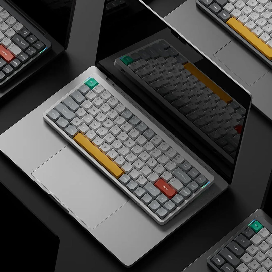 nuphy Air75 V2 Kabellose mechanische Tastatur, 84 Tasten RGB Hot-Swap Tastatur, unterstützt Bluetoot