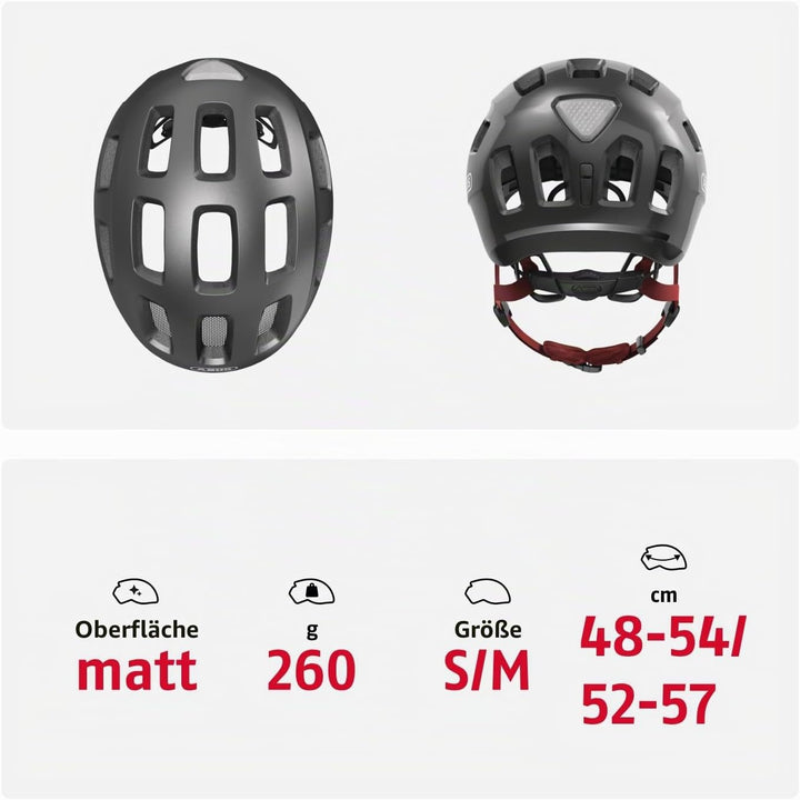 ABUS Fahrradhelm Youn-I 2.0 - mit Licht für Kinder, Jugendliche und junge Erwachsene - für Mädels un