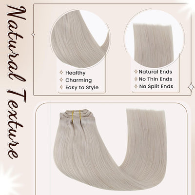 Hetto Echthaar Clip in Extensions Blond Clip in Echthaar Extensions Remy Menschlich Haar Clip in Ext