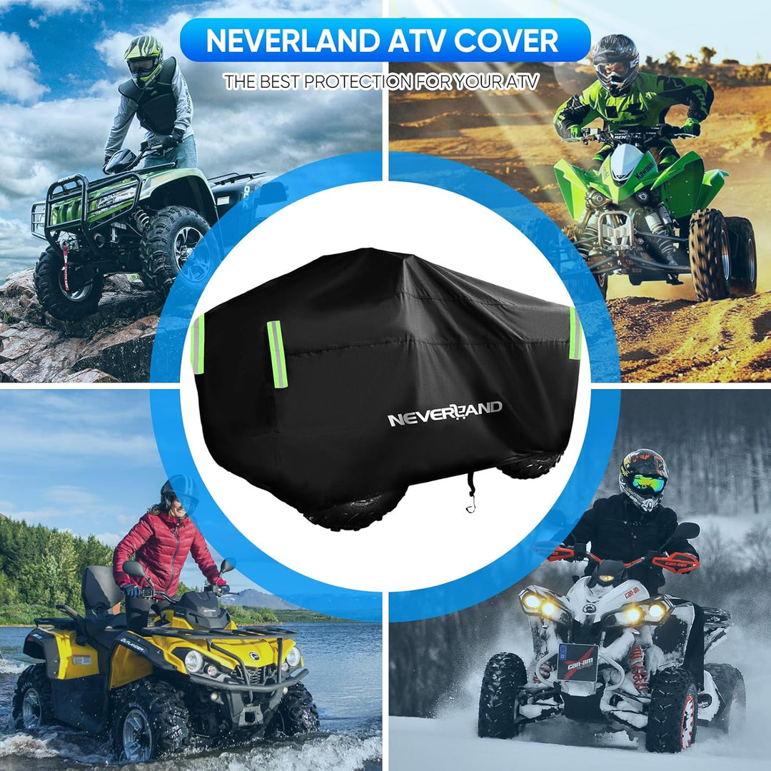 NEVERLAND ATV Abdeckplane Quad Abdeckplane ATV Protection Cover 210D Oxford Fabric with Reflective S