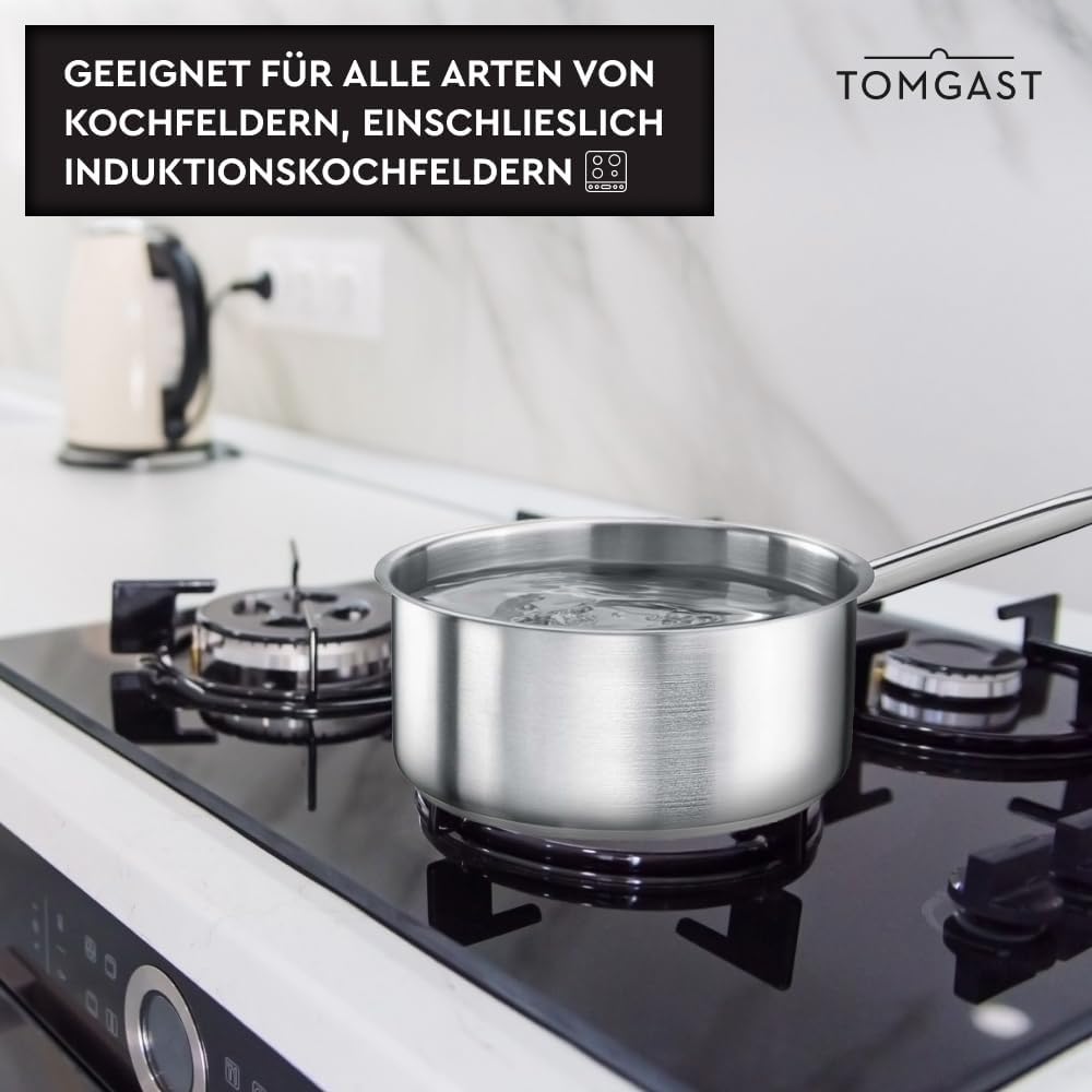 Stieltopf Durchmesser: 13 cm Höhe: 5 cm Fassungsvermögen: 0,7 l | Edelstahl 18/10 | Wandstärke 1 mm