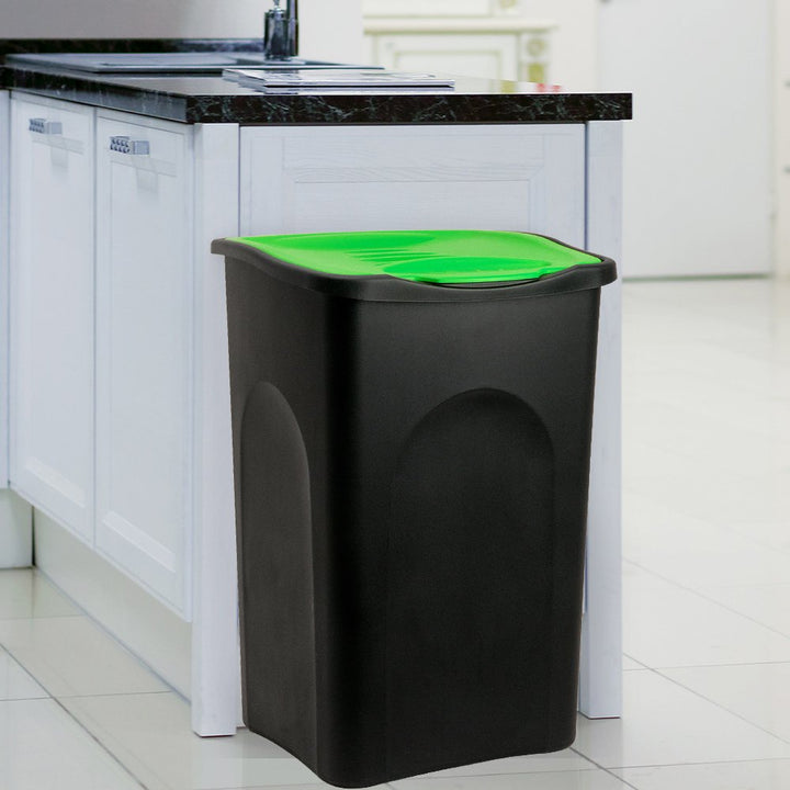 Stefanplast® Mülleimer mit Deckel 50L Abfalleimer Geruchsarm Küche Bad Biomüll Gelber Sack Kunststof