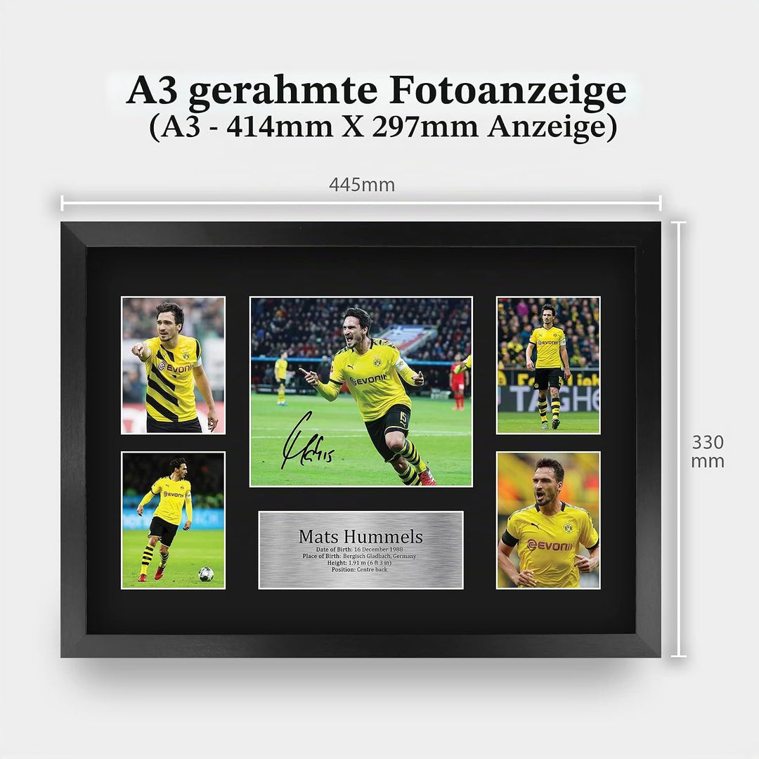 HWC Trading FR A3 Mats Hummels Borussia Dortmund Gedruckte Erinnerungsstücke Signiert Autogramm Foto