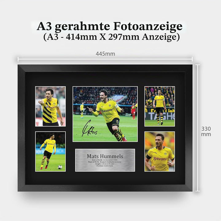 HWC Trading FR A3 Mats Hummels Borussia Dortmund Gedruckte Erinnerungsstücke Signiert Autogramm Foto