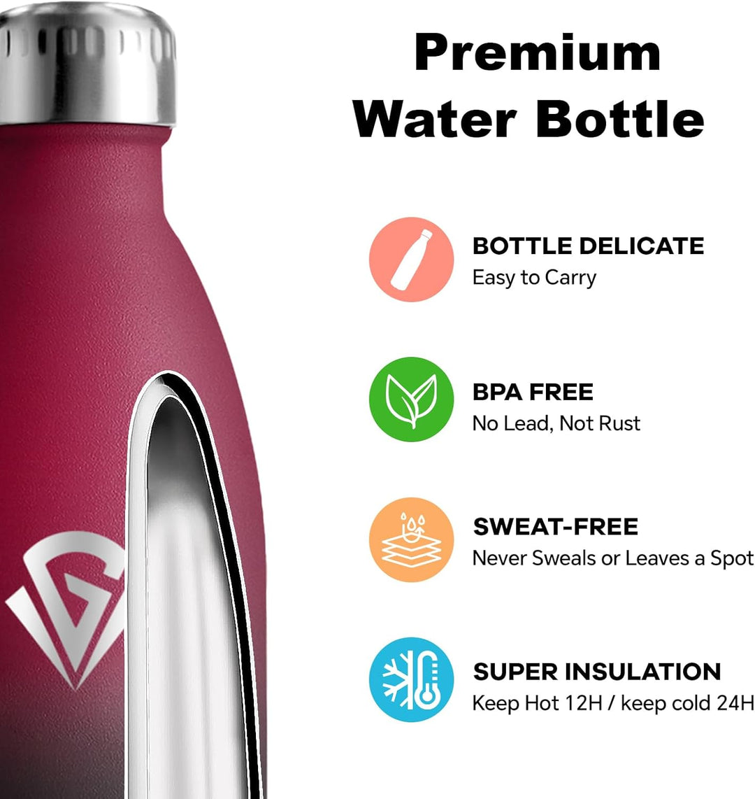 Edelstahl Trinkflasche 1l, Thermosflasche, BPA-Frei, Trinkflasche Auslaufsicher, 24h Kalt & 12h Warm