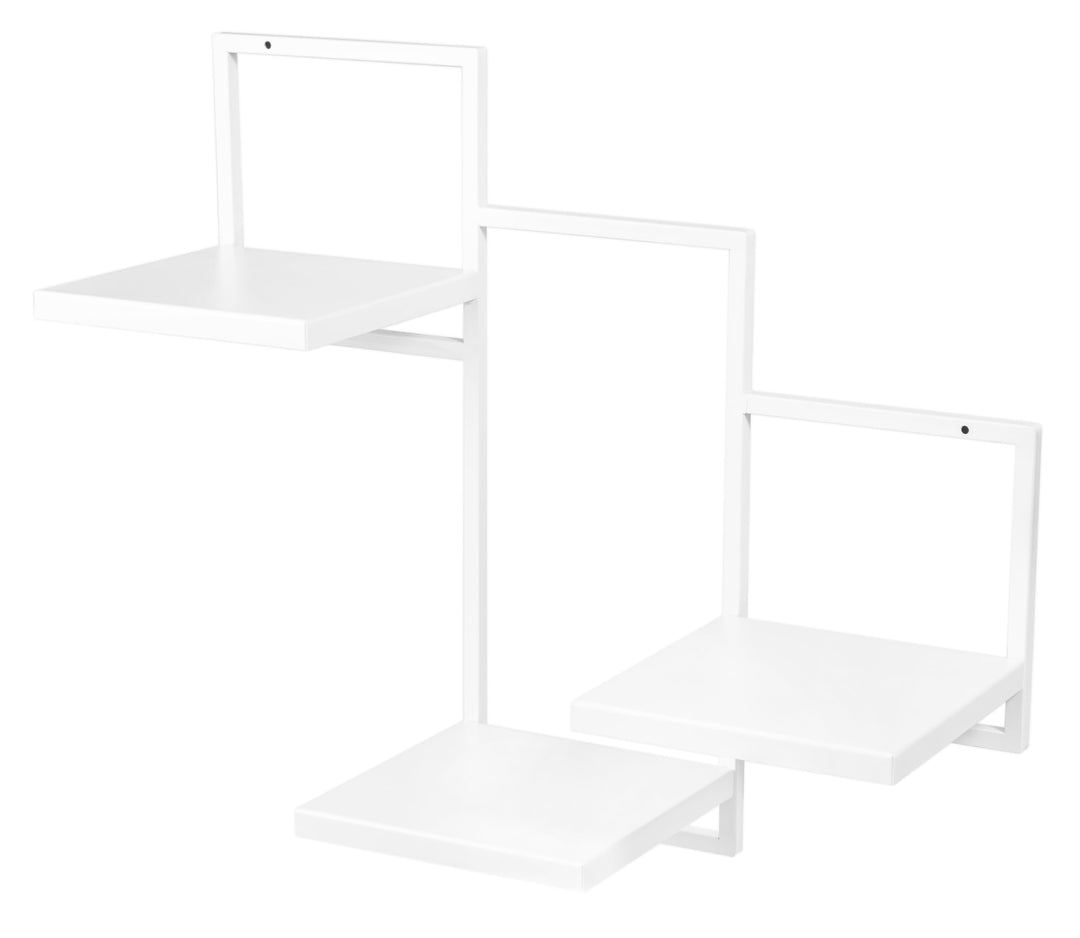 Wand Pflanzenregal Trio Ripiani - Pflanzenständer 58x22,5x50cm - Farbe Weiss - Indoor-Display - Wand