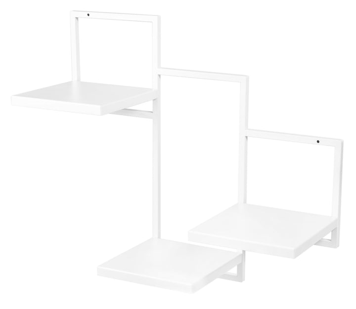 Wand Pflanzenregal Trio Ripiani - Pflanzenständer 58x22,5x50cm - Farbe Weiss - Indoor-Display - Wand