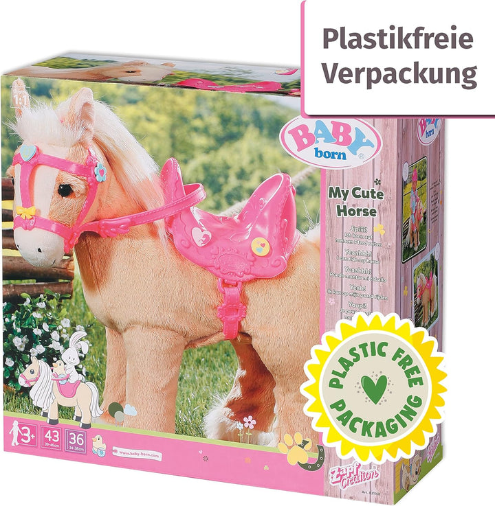 BABY born, Puppenpferd, BABY born My Cute Horse, interaktives Pferd mit Lauf-und Soundfunktion, Plüs