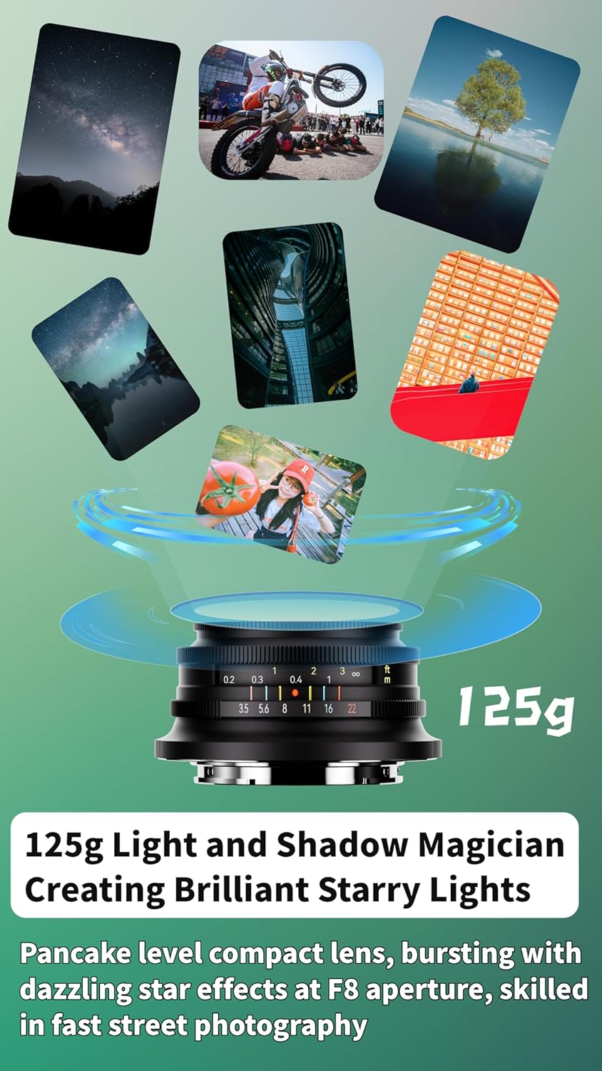 7Artisans 10mm F3.5 Pancake Ultraweitwinkel for Sony E-Mount Objektiv, APS-C manueller Fokus, 108°,1