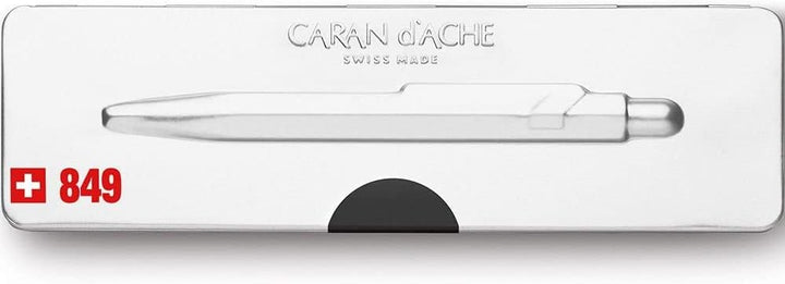 CARAN d'ACHE - Kugelschreiber 849 POPLINE - Schwarz mit Etui, 1 Stück (1er Pack) Schwarz1, Schwarz1